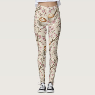 Cherry Blossom Coffee Cosy Pattern (6) Leggings