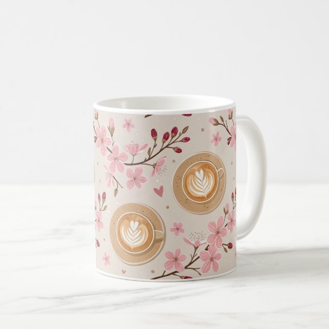 Cherry Blossom Coffee Cosy Pattern (7) Mug (Front Right)