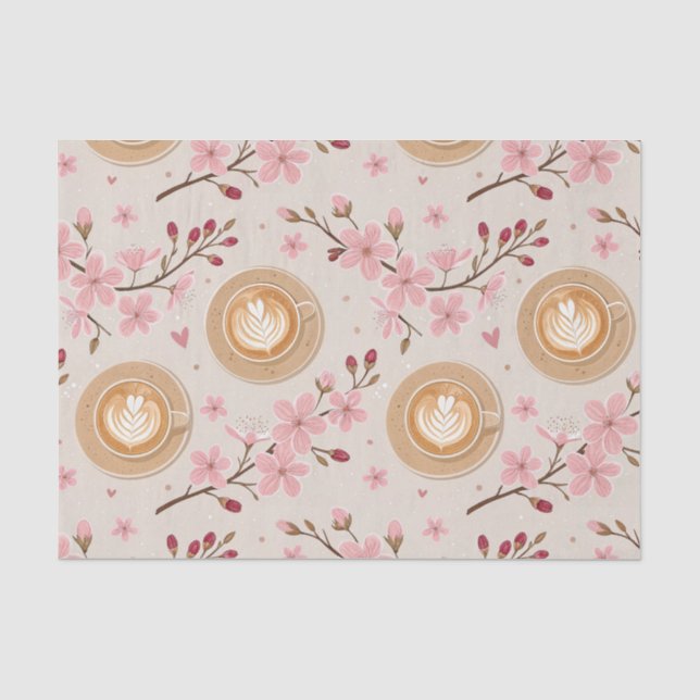 Cherry Blossom Coffee Cosy Pattern (7) Tissue Paper (Front)