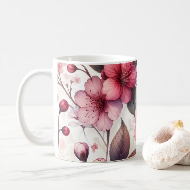 Cherry Blossom Coffee Mug (With Donut)