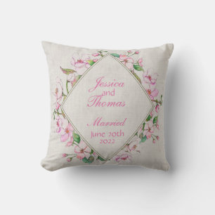 Cherry Blossom Commemorative Wedding Cushion