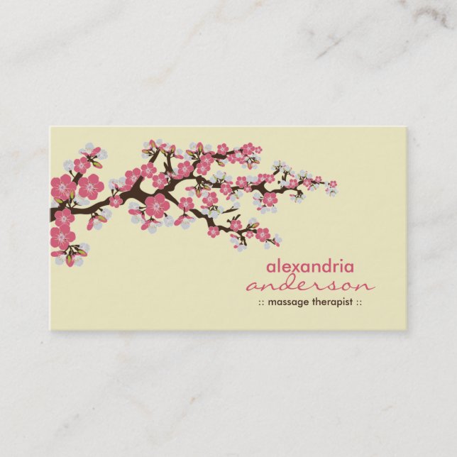 Cherry Blossom Custom Business Cards (pink) (Front)