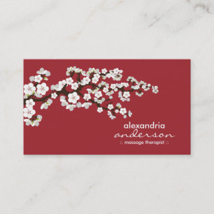 Cherry Blossom Custom Business Cards (red)
