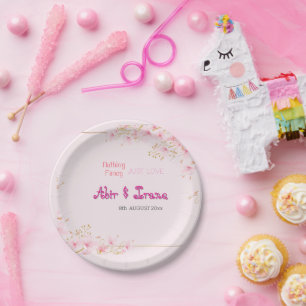 Cherry Blossom Custom Pink Personalised Elegant Paper Plate