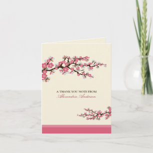 Cherry Blossom Custom Thank You Card (pink)