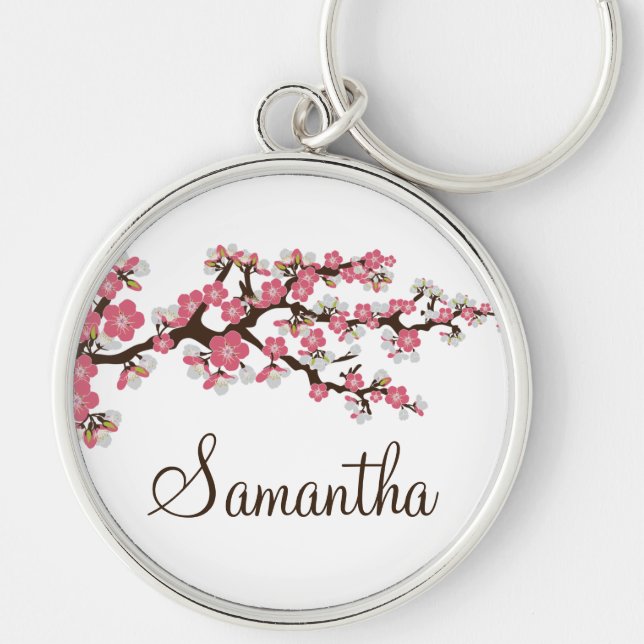 Cherry Blossom Customised Keychain (pink) (Front)
