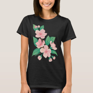 Cherry Blossom Cute Hand Drawn Plant Flower T-Shirt