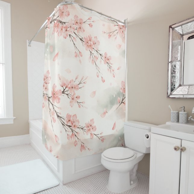 Cherry Blossom Daydream Shower Curtain (In Situ)