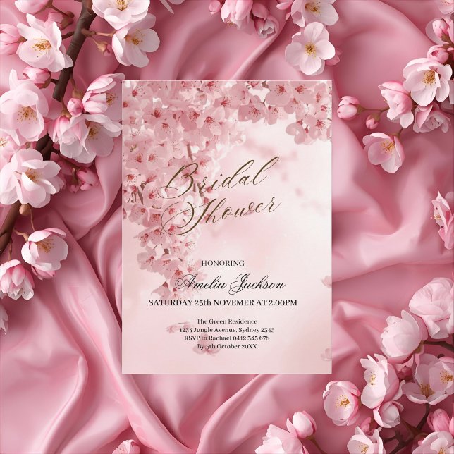 Cherry Blossom Delight Bridal Shower Invitation (Creator Uploaded)