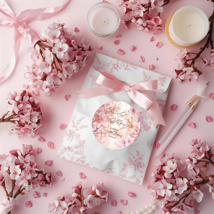 Cherry Blossom Delight Bridal Shower Invitation Classic Round Sticker