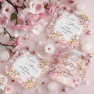 Cherry Blossom Delight Bridal Shower Invitation Paper Plate