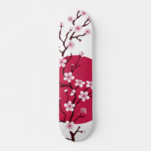 Cherry Blossom Design Skateboard Deck