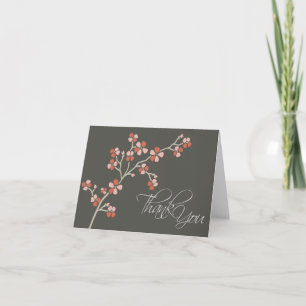 Cherry Blossom Designer Thank You Card (salmon)