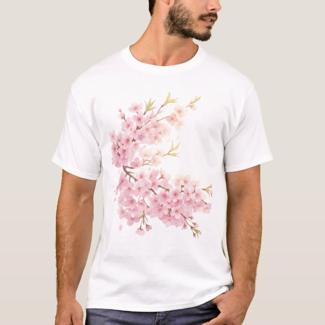 Cherry Blossom Dreams – Floral Art T-Shirt (Front)