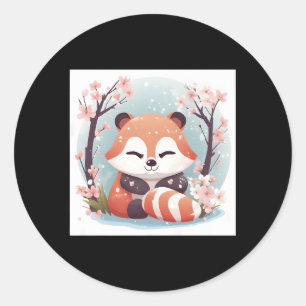Cherry Blossom Dreams Red Panda T Melts He Classic Round Sticker