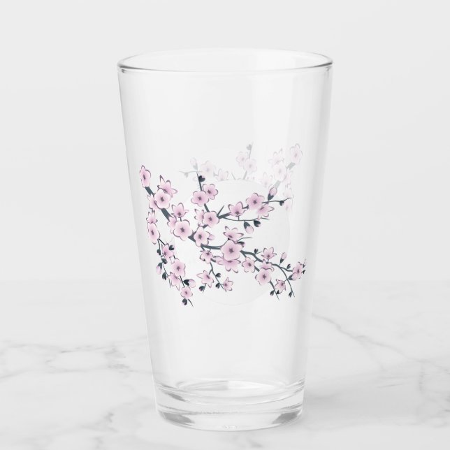 Cherry Blossom  Dusky Pink White Moon Glass (Front)