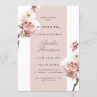 Cherry Blossom Dusty Pink Floral Kitchen Tea