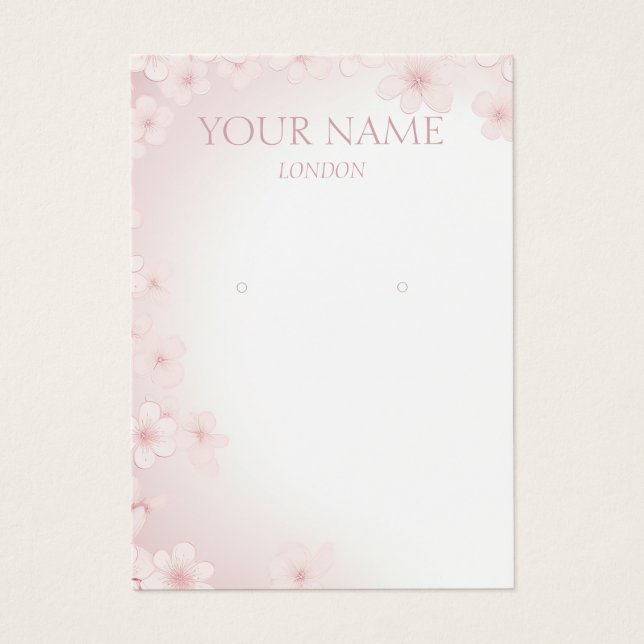 Cherry blossom earring display card (Front)