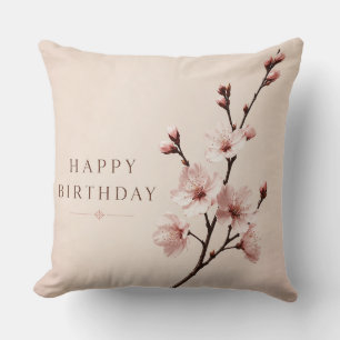 Cherry Blossom Elegance Birthday Cushion