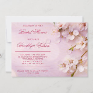 Cherry Blossom Elegant Bridal Shower Invites