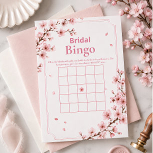 Cherry Blossom Elegant Floral Bridal Bingo Game