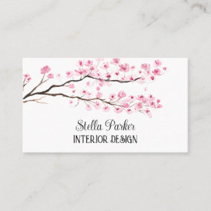 Cherry Blossom Elegant Floral Spring Business Card