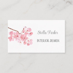 Cherry Blossom Elegant Floral Spring Business Card