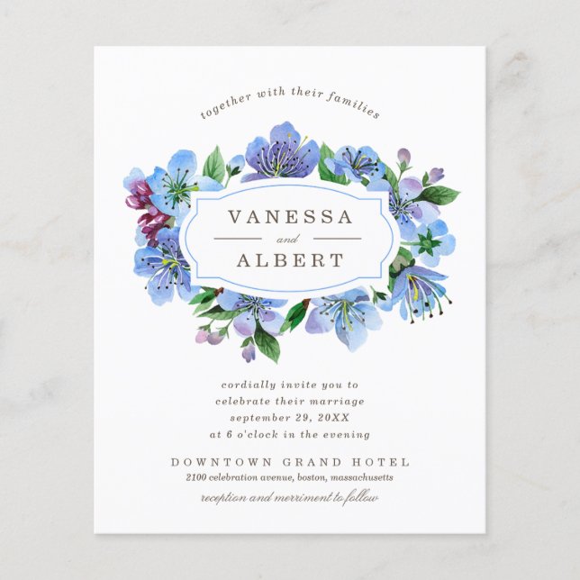 Cherry Blossom Elegant Frame BUDGET Wedding  (Front)