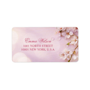 Cherry Blossom Elegant Wedding Address Labels