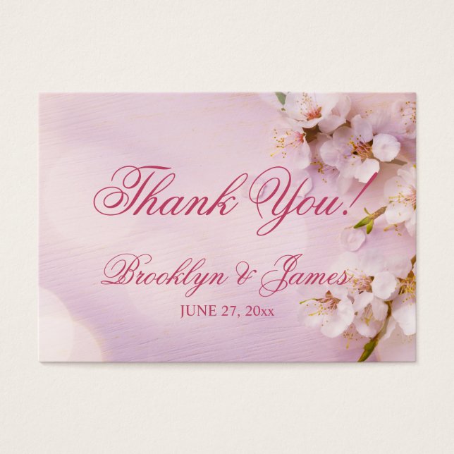 Cherry Blossom Elegant Wedding Favour Tags (Front)
