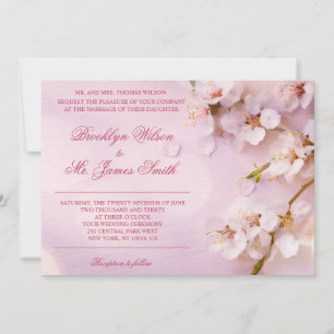 Cherry Blossom Elegant Wedding Invitation