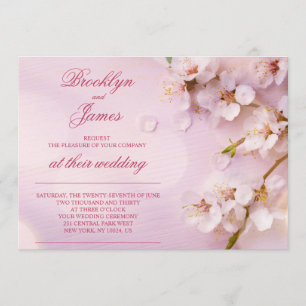 Cherry Blossom Elegant Wedding Invites