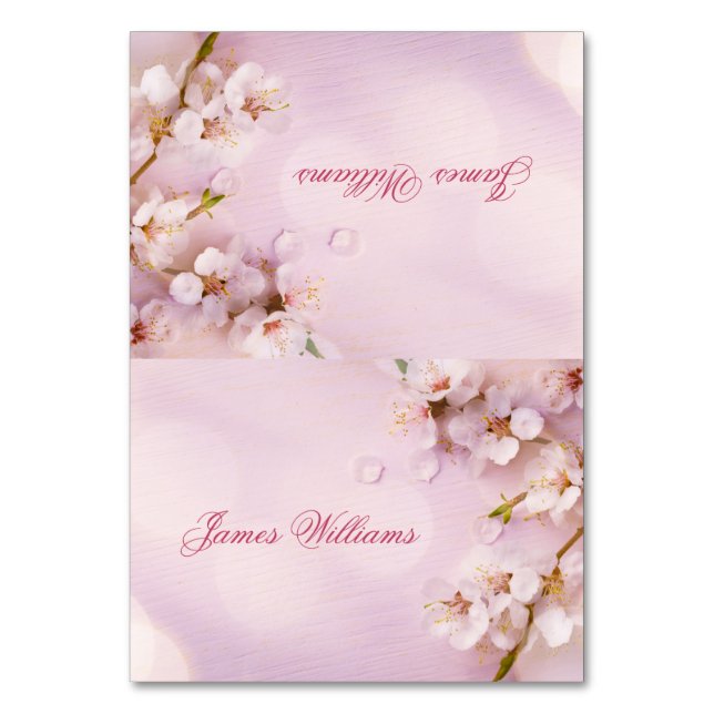 Cherry Blossom Elegant Wedding Place Cards (Front)