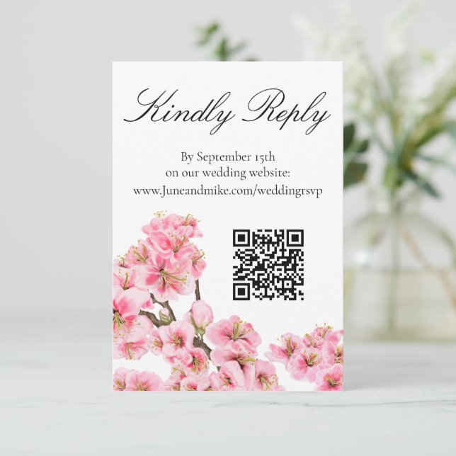 Cherry Blossom  Enclosure Card (Standing Front)