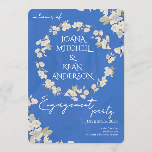 Cherry Blossom Engagement Party Invitation (Front)