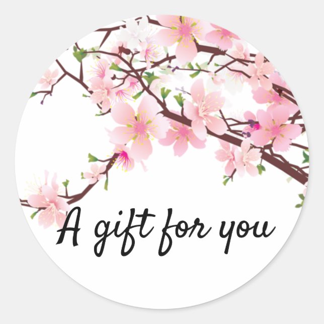 Cherry Blossom Envelope Seal Wedding Favour Sticke (Front)