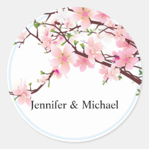 Cherry Blossom Envelope Seal Wedding Invitation