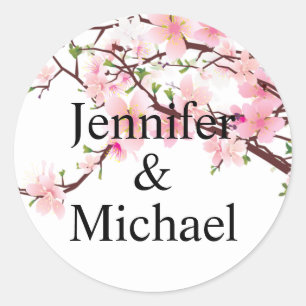 Cherry Blossom Envelope Seal Wedding Invitation