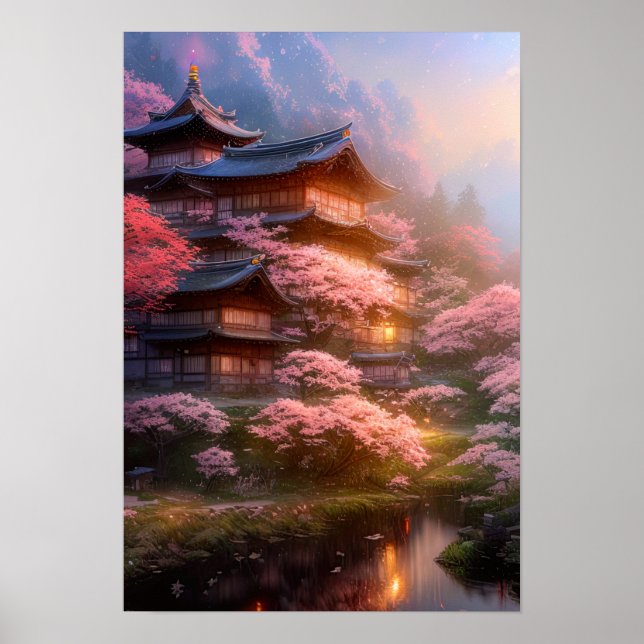 Cherry Blossom Evening Poster (Front)