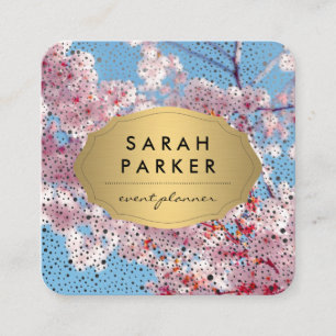 Cherry Blossom   Event Planner Square Business Card