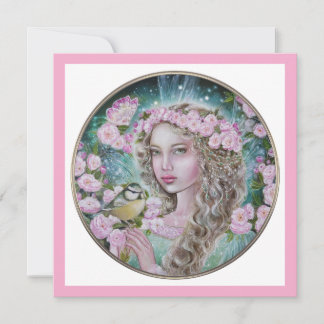 Cherry blossom fairy note card