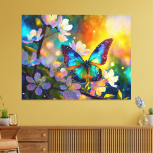 Cherry Blossom Fantasy Sunrise Butterfly Canvas Print