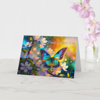 Cherry Blossom Fantasy Sunrise Butterfly Card