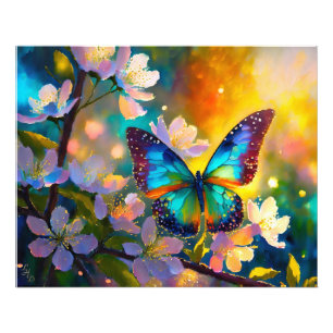 Cherry Blossom Fantasy Sunrise Butterfly Photo Print