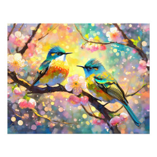 Cherry Blossom Fantasy Sunrise Songbirds Photo Print
