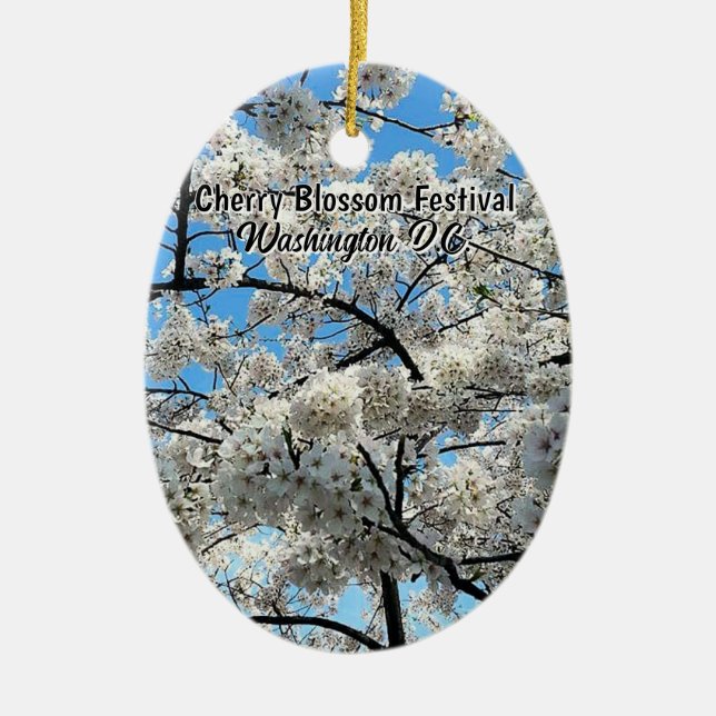 Cherry Blossom Festival Washington D.C. Souvenir Ceramic Tree Decoration (Front)