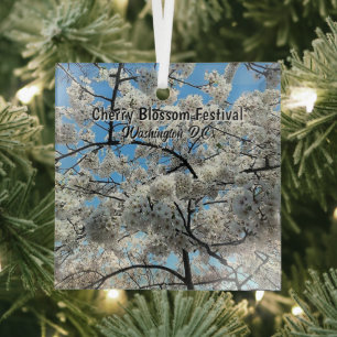 Cherry Blossom Festival Washington D.C. Souvenir Glass Tree Decoration