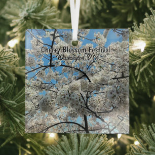 Cherry Blossom Festival Washington D.C. Souvenir Glass Tree Decoration