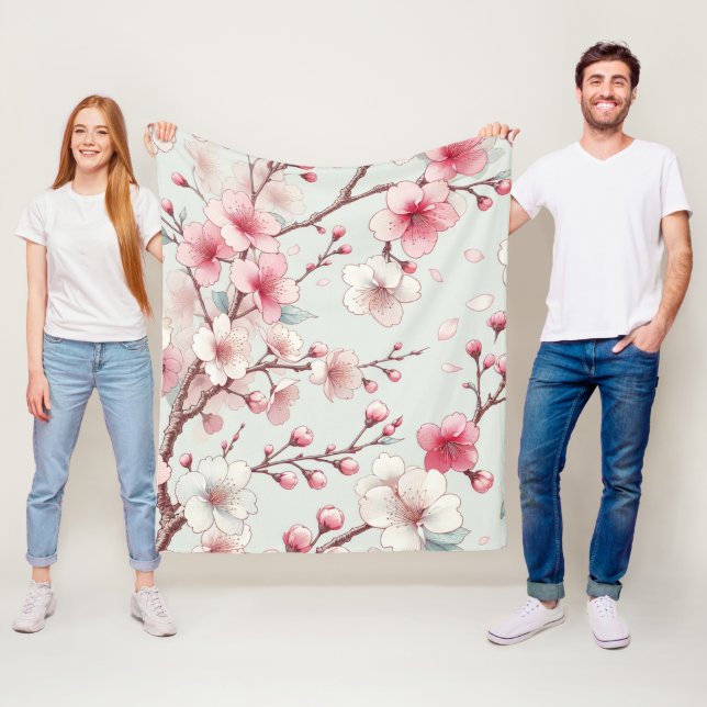 Cherry Blossom Fleece Blanket (In Situ)