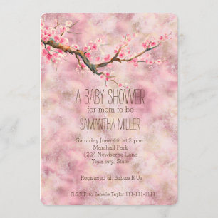 Cherry Blossom Floral Baby Shower Invitation